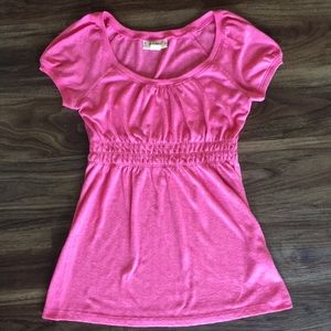 Self Esteem Short Sleeve Bright Pink Top